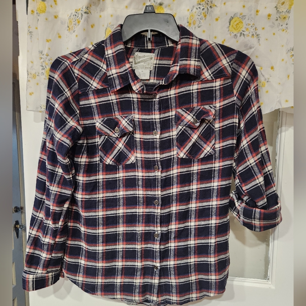 Plaid Button-Up Shirt